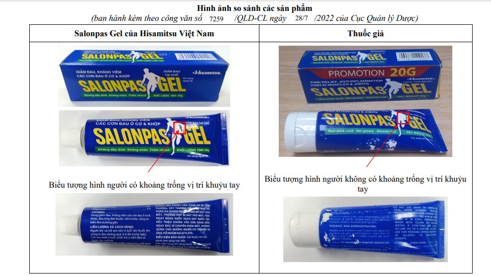 Cảnh báo thuốc Salonpas Gel nghi giả rao bán trên các trang mạng xã hội