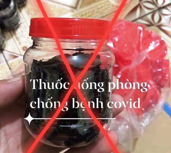 Sản phẩm tự báo chế được quảng cáo trên mạng xã hội fabook có thể phòng và chữa được Covid-19 của N.Đ.T.