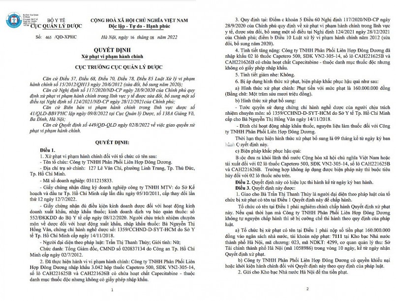 Xử phạt 01 doanh nghiệp “nhập chui” thuốc điều trị ung thư