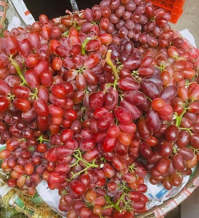 Nho Ruby đỏ tràn ngập chợ. Nho Ruby đỏ tràn ngập chợ.