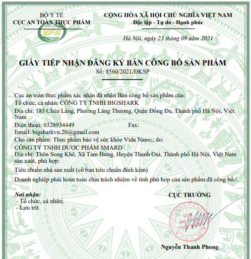 TPBVSK Vida Nano của BIGSHARK bị cảnh báo vi phạm quy định của pháp luật