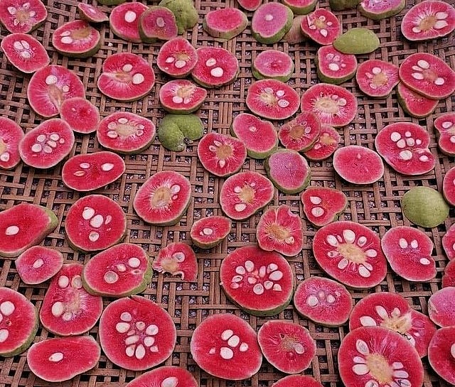 Quả chay được thái lát rồi phơi khô để dễ bảo quản được lâu.