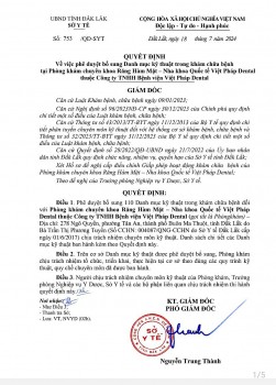 Nha khoa quốc tế Việt Pháp Dental đã được cấp phép cấy ghép Implant