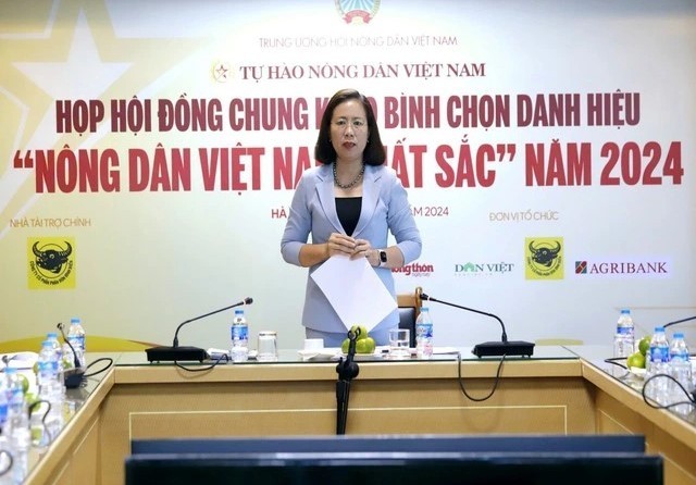 Phó chủ tịch Ban Chấp hành T.Ư Hội Nông dân Việt Nam Bùi Thị Thơm thông tin về Chương trình Tự hào nông dân Việt Nam năm 2024.(Ảnh BTC) Phó chủ tịch Ban Chấp hành T.Ư Hội Nông dân Việt Nam Bùi Thị Thơm thông tin về Chương trình Tự hào nông dân Việt Nam năm 2024.(Ảnh BTC)