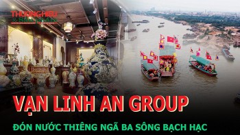 Vạn Linh An Group đón nước thiêng ngã ba sông Bạch Hạc