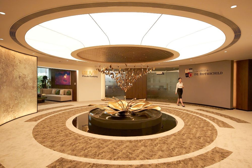 Không gian sang trọng đẳng cấp tại Chi nhánh Trung tâm Khách hàng Cá nhân Cao cấp TP. Hồ Chí Minh