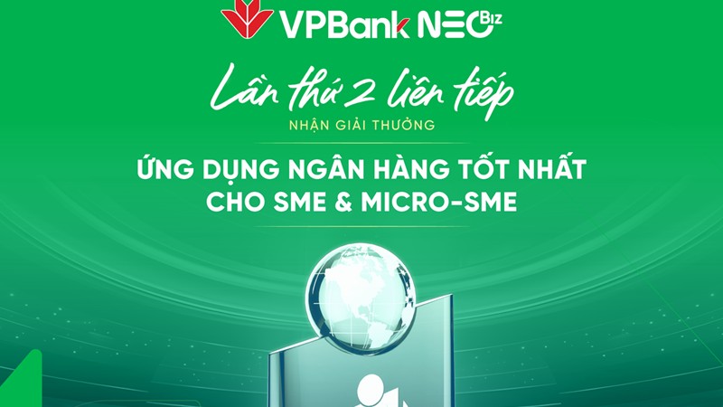VPBank NEOBiz được Global Banking and Finance Review xướng tên ở giải thưởng danh giá