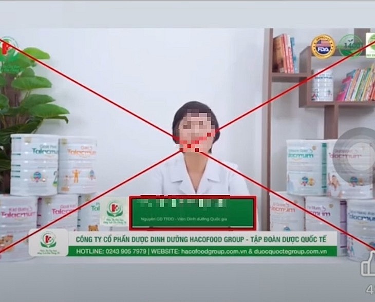 Nhân viên y tế tham gia quảng cáo cho công ty sản xuất sữa giả đang bị điều tra - Ảnh: TTO Nhân viên y tế tham gia quảng cáo cho công ty sản xuất sữa giả đang bị điều tra - Ảnh: TTO