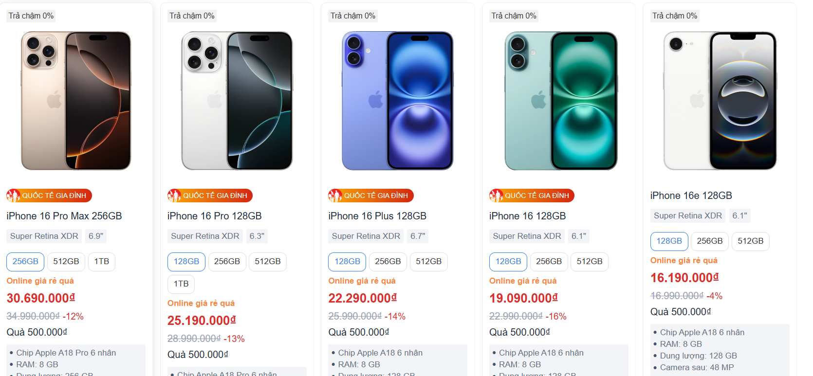 Theo ghi nhận từ các chuỗi bán lẻ lớn như Thế Giới Di Động, FPT Shop, CellphoneS, hệ thống Di Động Việt, giá iPhone hiện tại đang chạm đáy lịch sử.