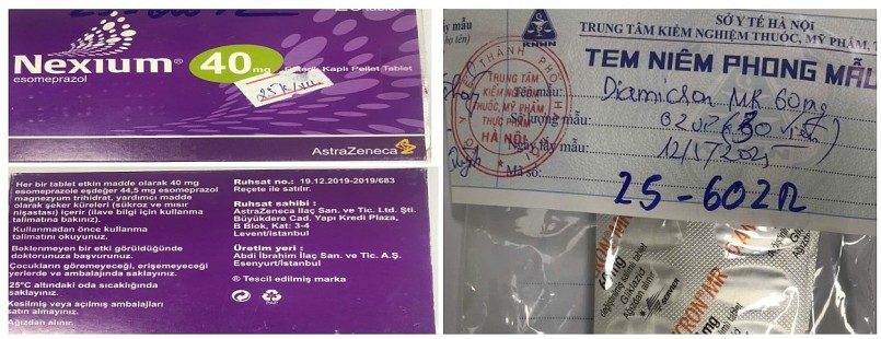 Hai trong 7 mẫu thuốc lấy tại nhà thuốc Đức Anh bị phát hiện là thuốc giả, không đủ điều kiện lưu hành. Ảnh: Cục Quản lý Dược Hai trong 7 mẫu thuốc lấy tại nhà thuốc Đức Anh bị phát hiện là thuốc giả, không đủ điều kiện lưu hành. Ảnh: Cục Quản lý Dược