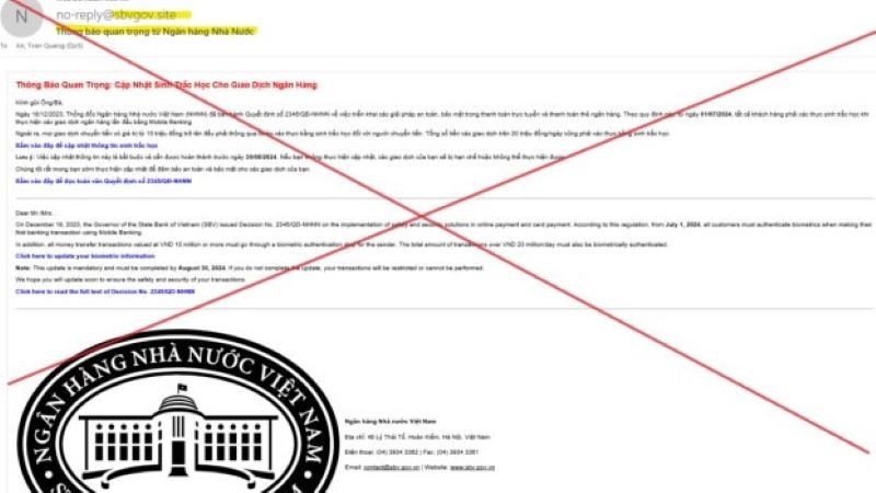 Hình ảnh cảnh báo việc giả trang web của Ngân hàng Nhà nước. Hình ảnh cảnh báo việc giả trang web của Ngân hàng Nhà nước.