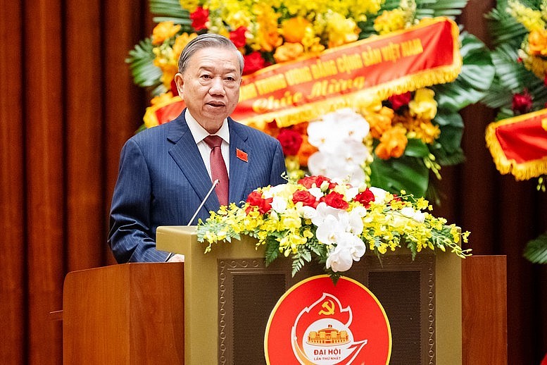 Tổng Bí thư Tô Lâm phát biểu tại Đại hội đại biểu Đảng bộ Quốc hội lần thứ nhất, nhiệm kỳ 2025-2030 - Ảnh: VGP