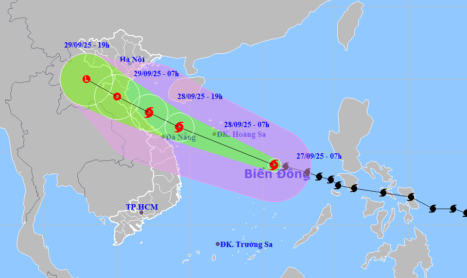Bão số 10 Bualoi di chuyển 
