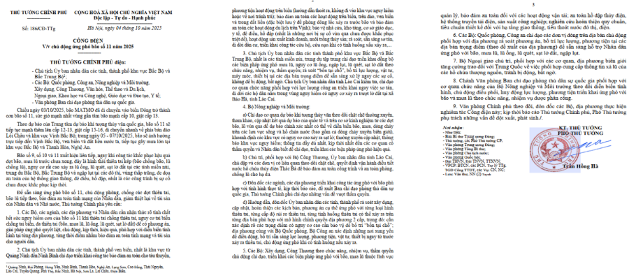 Công điện của Chính phủ Công điện của Chính phủ