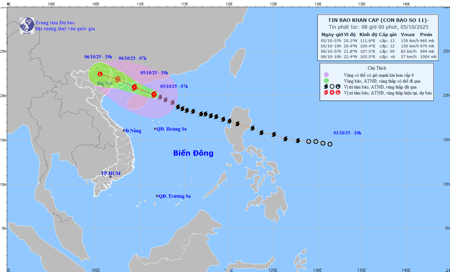 Bão Matmo tiến sát biên giới Việt - Trung, mưa lớn miền núi Bắc Bộ