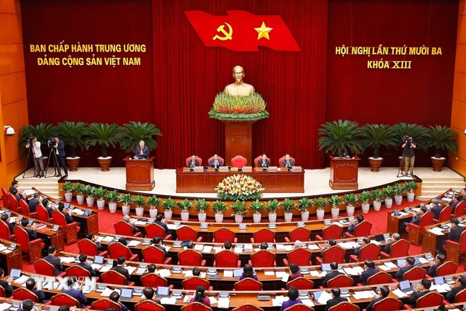 Phiên khai mạc Hội nghị lần thứ mười ba, Ban Chấp hành Trung ương Đảng khóa XIII. (Ảnh: Doãn Tấn/TTXVN) Phiên khai mạc Hội nghị lần thứ mười ba, Ban Chấp hành Trung ương Đảng khóa XIII. (Ảnh: Doãn Tấn/TTXVN)