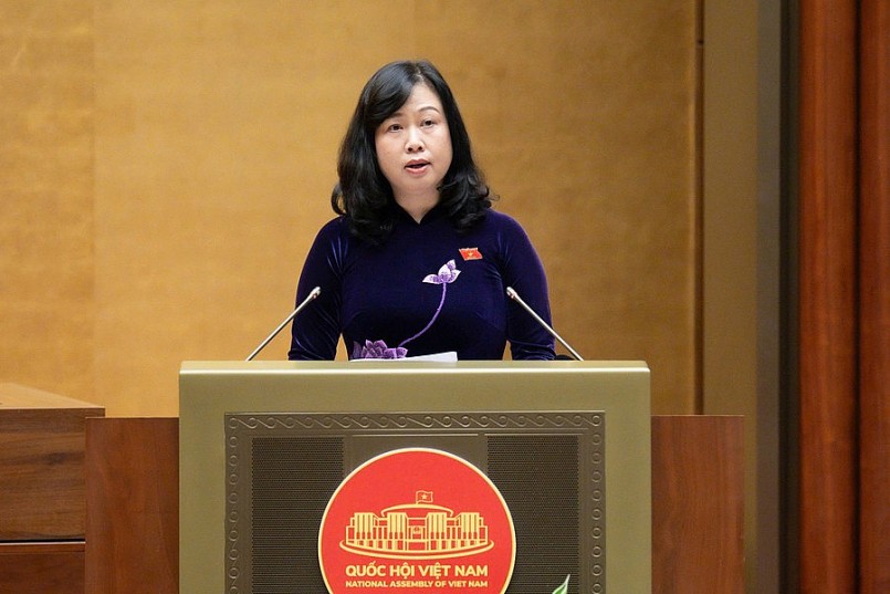 Bộ trưởng Y tế Đào Hồng Lan trình bày Tờ trình dự án Luật Phòng bệnh. Ảnh: Quốc hội. Bộ trưởng Y tế Đào Hồng Lan trình bày Tờ trình dự án Luật Phòng bệnh. Ảnh: Quốc hội.