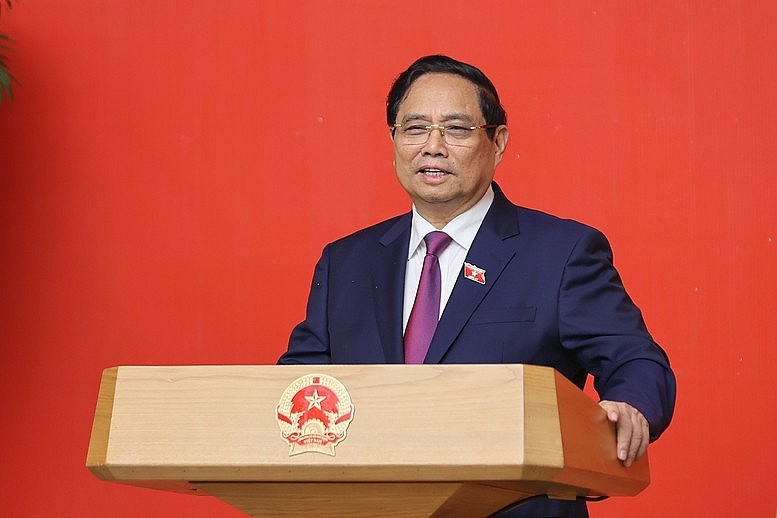 Thủ tướng Phạm Minh Chính chủ trì lễ công bố các Quyết định bổ nhiệm các Phó Thủ tướng Chính phủ: Phạm Thị Thanh Trà, Hồ Quốc Dũng; Bộ trưởng các Bộ: Ngoại giao, Nội vụ, Nông nghiệp và Môi trường- Ảnh: VGP/Nhật Bắc Thủ tướng Phạm Minh Chính chủ trì lễ công bố các Quyết định bổ nhiệm các Phó Thủ tướng Chính phủ: Phạm Thị Thanh Trà, Hồ Quốc Dũng; Bộ trưởng các Bộ: Ngoại giao, Nội vụ, Nông nghiệp và Môi trường- Ảnh: VGP/Nhật Bắc