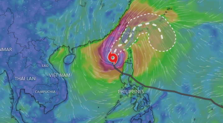 Bão đang di chuyển theo hướng Bắc Tây Bắc với tốc độ khoảng 10-15km/h. Bão đang di chuyển theo hướng Bắc Tây Bắc với tốc độ khoảng 10-15km/h.
