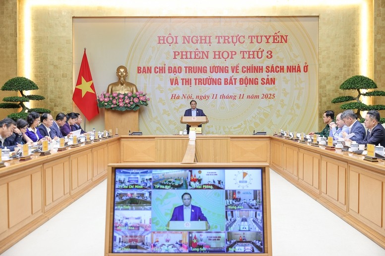 Thủ tướng Phạm Minh Chính, Trưởng Ban Chỉ đạo Trung ương về chính sách nhà ở và thị trường bất động sản, chủ trì phiên họp thứ 3 của Ban Chỉ đạo - Ảnh: VGP Thủ tướng Phạm Minh Chính, Trưởng Ban Chỉ đạo Trung ương về chính sách nhà ở và thị trường bất động sản, chủ trì phiên họp thứ 3 của Ban Chỉ đạo - Ảnh: VGP
