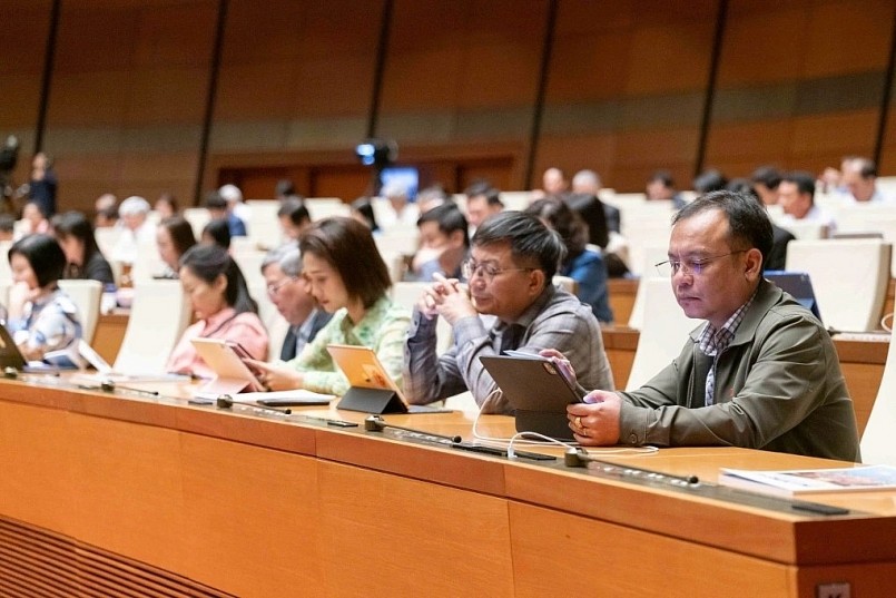 Các đại biểu xem xét thông qua Nghị quyết về phát triển kinh tế xã hội 2026, sáng 13/11. Ảnh: Media Quốc hội Các đại biểu xem xét thông qua Nghị quyết về phát triển kinh tế xã hội 2026, sáng 13/11. Ảnh: Media Quốc hội