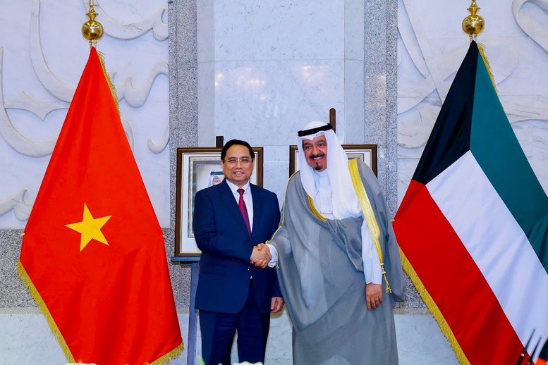 Thủ tướng Chính phủ Phạm Minh Chính hội đàm với Thủ tướng Nhà nước Kuwait Sheikh Ahmad Al-Abdullah Al-Sabah- Ảnh: VGP Thủ tướng Chính phủ Phạm Minh Chính hội đàm với Thủ tướng Nhà nước Kuwait Sheikh Ahmad Al-Abdullah Al-Sabah- Ảnh: VGP