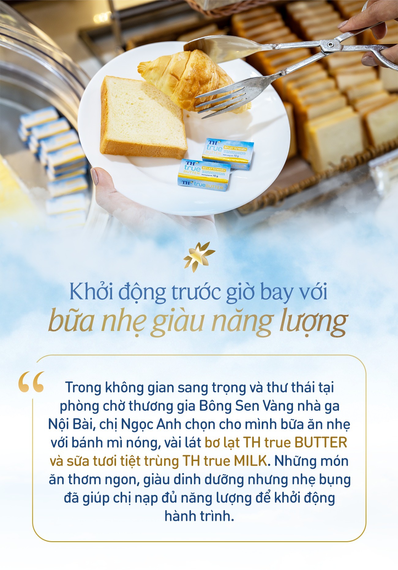 Tái tạo năng lượng giữa không trung cùng thực đơn lành sạch từ TH true MILK