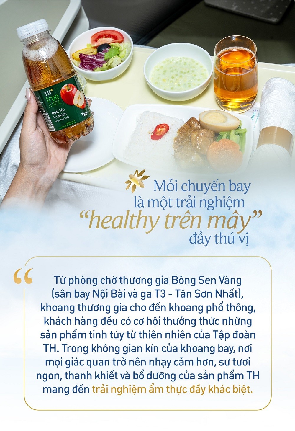 Tái tạo năng lượng giữa không trung cùng thực đơn lành sạch từ TH true MILK