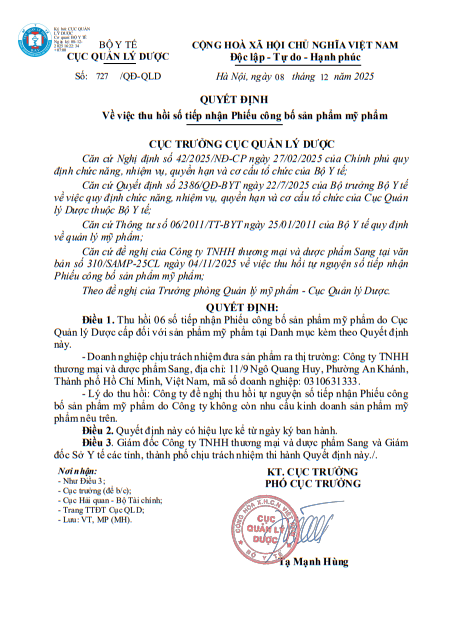 Thu hồi phiếu công bố gần 300 mỹ phẩm nhập khẩu