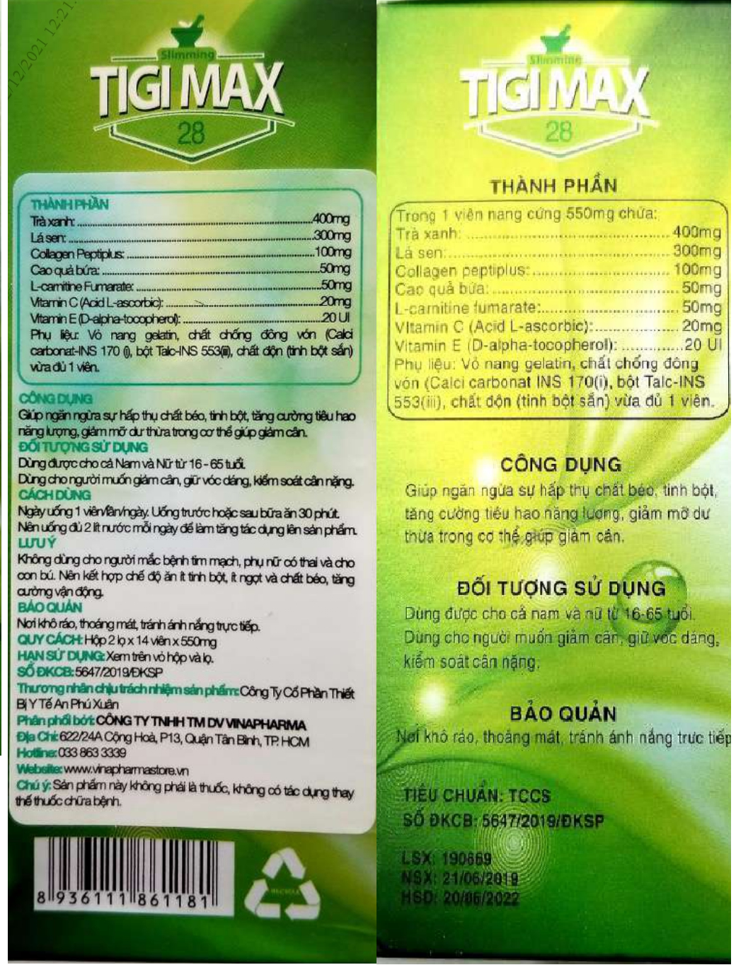 Thông tin trên bao bì sản phẩm