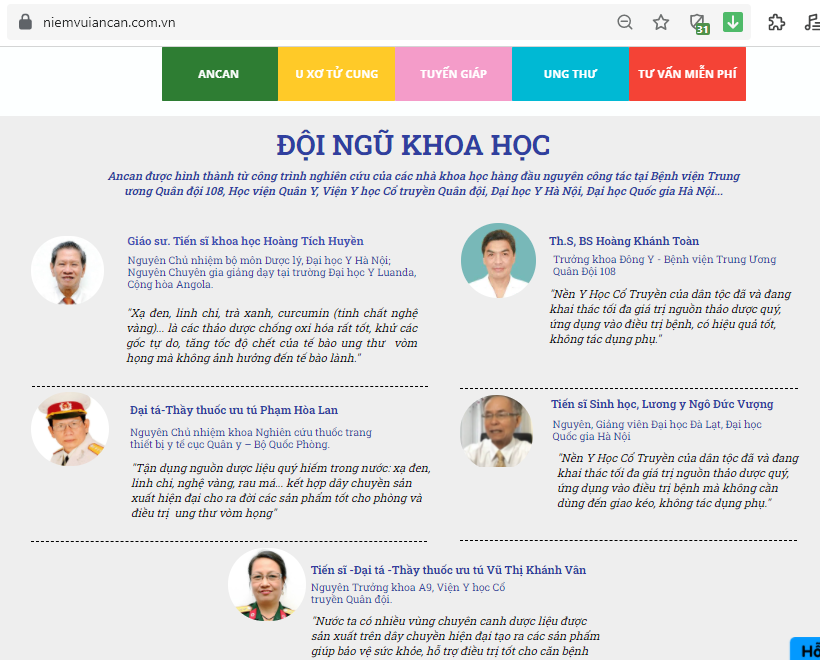 Sử dụng hình ảnh của bác sĩ, chuyên gia để quảng cáo sản phẩm