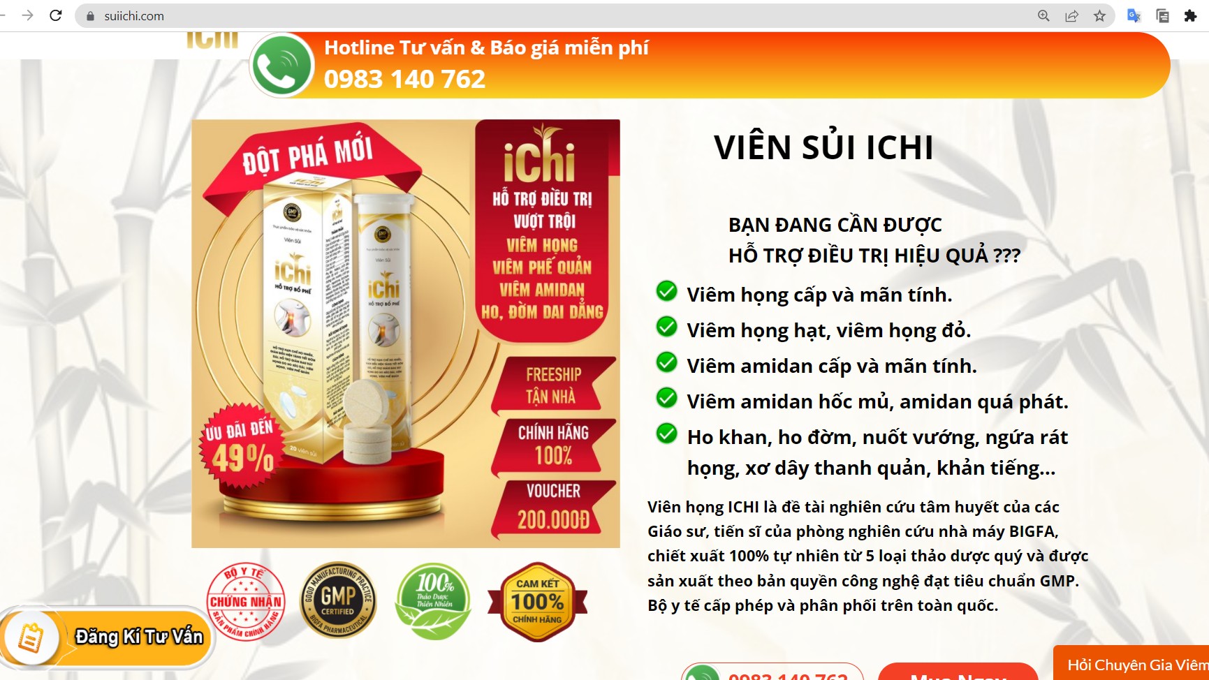 Thực phẩm bảo vệ sức khỏe Viên sủi ICHI có đang lừa dối người tiêu dùng?