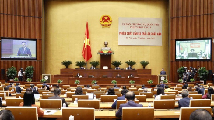 Nghị quyết về hoạt động chất vấn tại phiên họp thứ 9 của Ủy ban Thường vụ Quốc hội