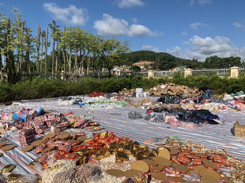 Toàn bộ số hàng hóa vi phạm thuộc diện buộc tiêu hủy đợt 1 năm 2021 có trị giá gần 6 tỷ đồng