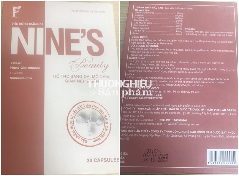 Viên uống trắng da Nine’s Beauty không phải là sản phẩm được tư vấn bởi Viện HLKH&CN