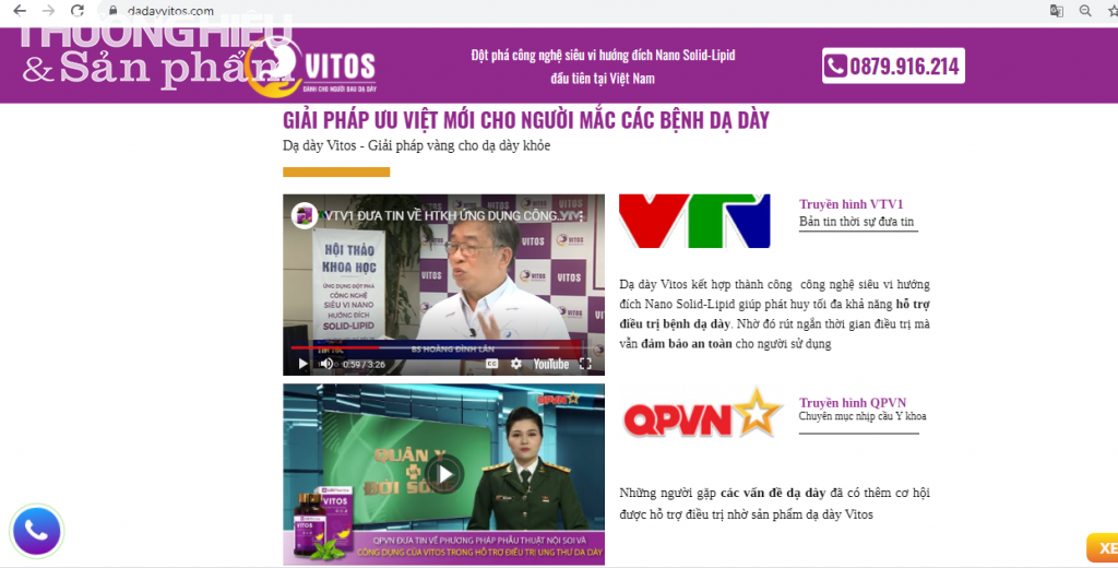 Cảnh báo thông tin quảng cáo các sản phẩm Thực phẩm bảo vệ sức khỏe Vitos và Dạ dày Tâm Vị Cảnh báo thông tin quảng cáo các sản phẩm Thực phẩm bảo vệ sức khỏe Vitos và Dạ dày Tâm Vị