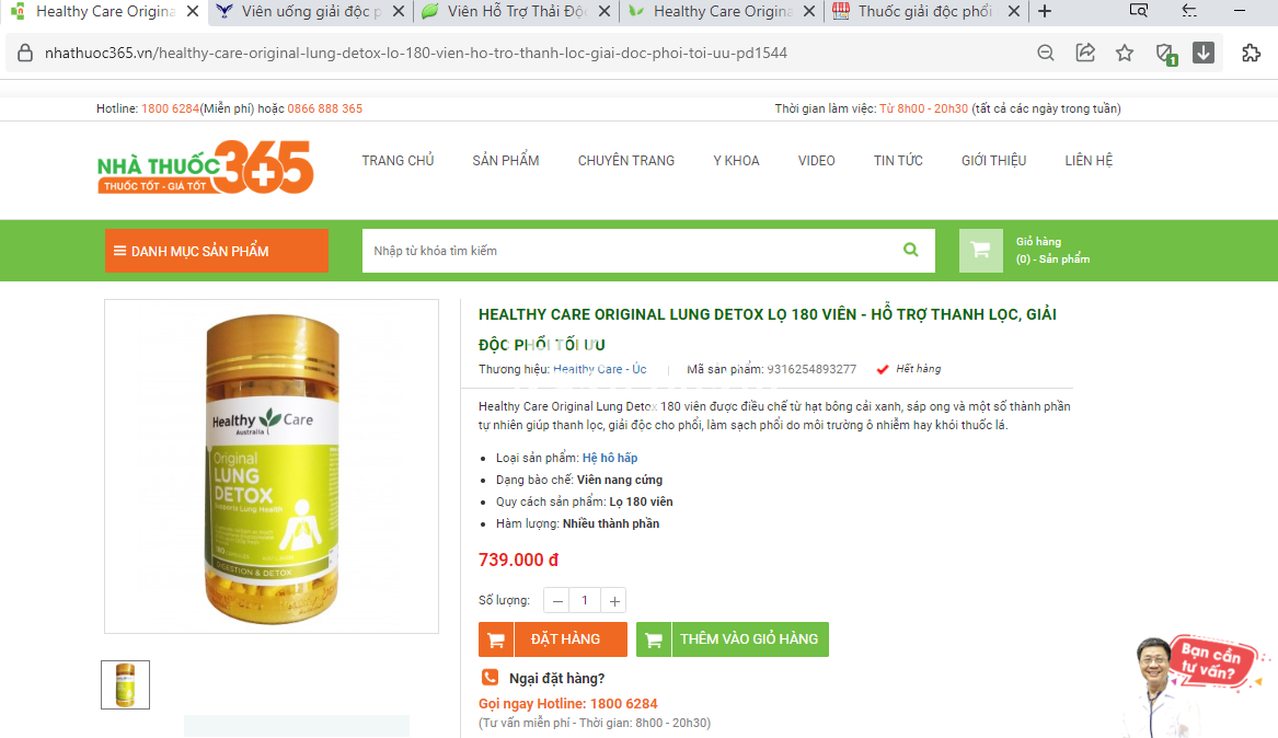 Cẩn trọng khi mua sản phẩm Healthy Care Original Lung Detox