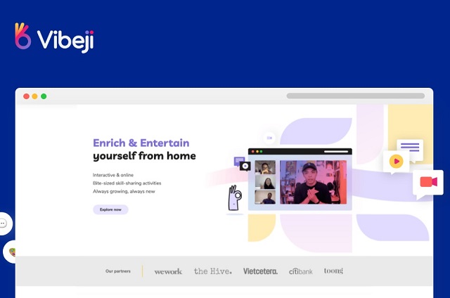 Giao diện nền tảng Vibeji